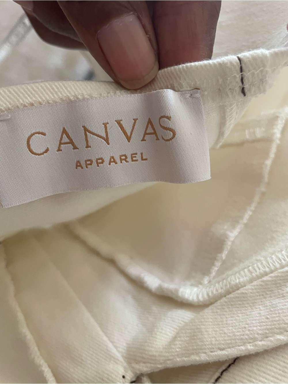 EUC-Canvas Cream Flared Maxi Skirt Set with Contrast Topstitching - Picture 2 of 12